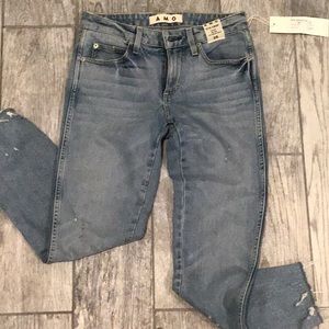 AMO Stix Crop Jeans, Size 25, Check Ya Later wash
